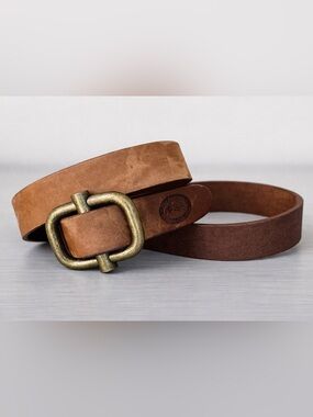 Vintage Australian Outback Collection Genuine Leather Belt Brass Buckle Rustic